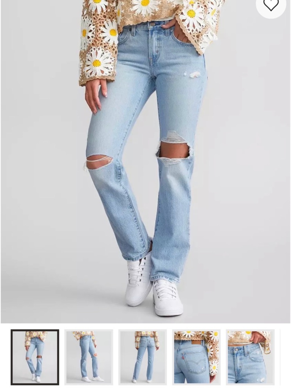 Levi’s Middy Straight Light Wash Distressed Women’s Jeans